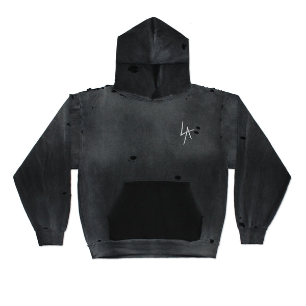 LA SLASH DESTROYED HOODED FLEECE