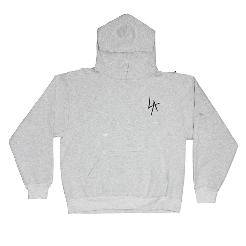 LA SLASH DESTROYED HOODED FLEECE