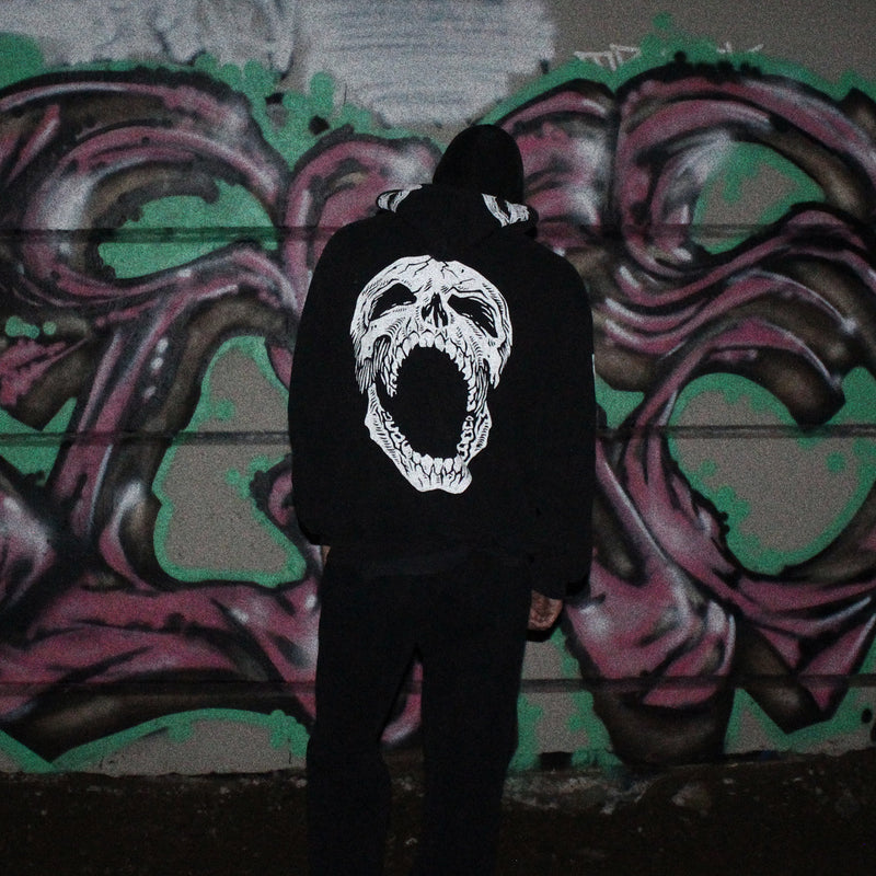 SKELETAL HOODED FLEECE