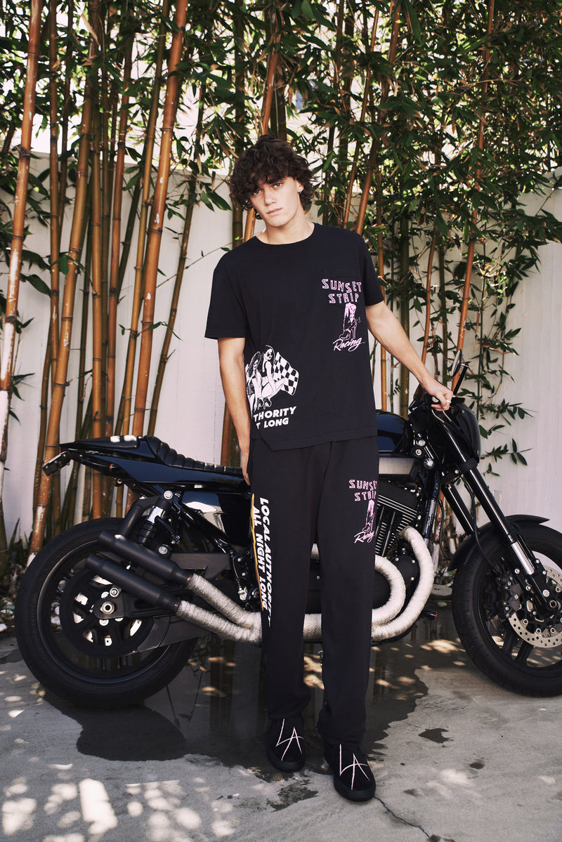 SUNSET STRIP RACING POCKET TEE