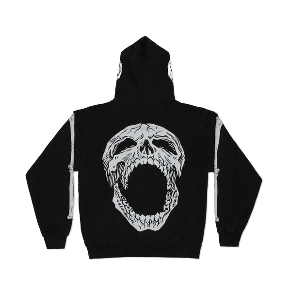 SKELETAL HOODED FLEECE