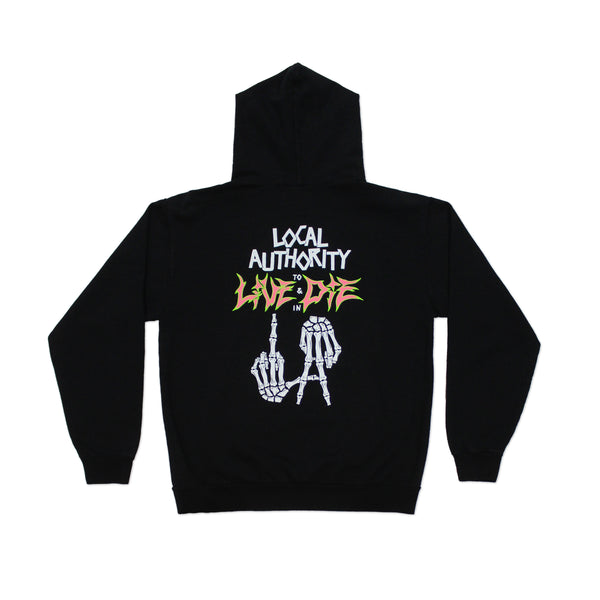 LA BONES TIL DEATH HOODED FLEECE