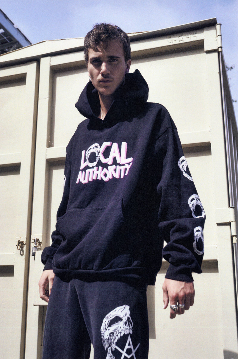 SKULL TOUR HOODED FLEECE